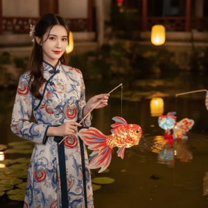 Minoa lantern chinese灯笼 traditional 中秋节灯笼 Glowing Goldfish Lantern DIY Handmade Traditional Mid Autumn Craft Handheld Light Toy Creative Paper Lamp Kit Kids
