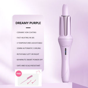 32MM Automatic Curling Iron LCD Display Ceramic Hair Curler Rotating Curling Wand Long-Lasting Curls