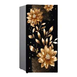 Walpaper Stiker Kulkas 1 Pintu Ukuran 120cm x 60 cm Motip Bunga cetak Sendiri Bisa COD