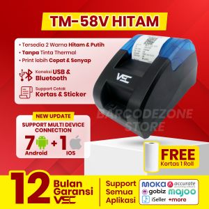 PRINTER KASIR/PPOB THERMAL 58MM VSC TM-58UB ANDROID (USB+BLUETOOTH) SUPPORT SEMUA APLIKASI