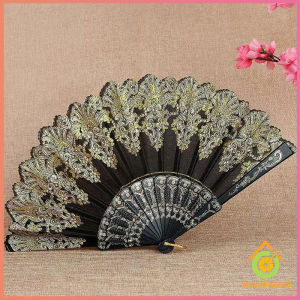 Thai Pioneers พัดลมคลาสสิก พัดจีนพัดสไตล์วินเทจ สง่างามและคลาสสิก พัดลม พัดพับ 1ชิ้น  Folding fan