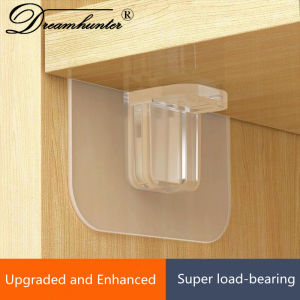 Dream Hunter 4/8Pcs Enhanced Adhesive Pegs Shelf Support Clips Punch-Free Plastic Closet Cabinet Wall Hanger Layered Partition Without Nail Support