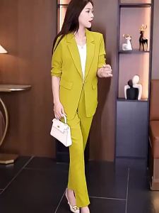 Hot Sale@Sut Sut Womens Fashion Autumn New Style Western Elegant Loose-fitting Slim-looking Design Sense Three-piece Professional Wear Sut