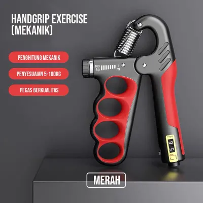 Handgrip Hand Grip 5-100 KG Alat bantu fitness Otot lengan Tangan Portable XTRA ALAT MESIN HITUNG MEKANIK AUTOMATIS
