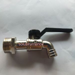 Kran tembok Besi Babet Gagang Hitam Panjang Size 3/4 inch 3/4" 3/4inch