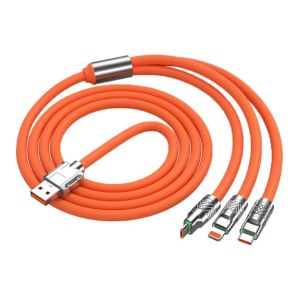 Cáp sạc 3 đầu 120 W chống rối dài 1.2m