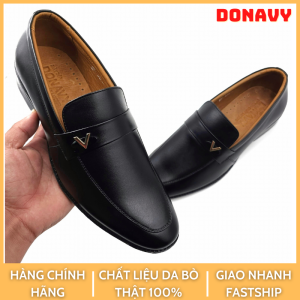 Giày Tây Nam Da Bò Tự Nhiên 100%  DONAVY Cao Cấp Thiết Kế Khóa V Thời Trang D.GCV