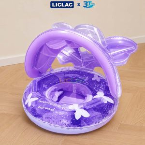 Tổng hợp phao bơi cho bé có mái che nắng chất liệu PVC loại dày - Phao ghế ngồi xỏ chân chống lật