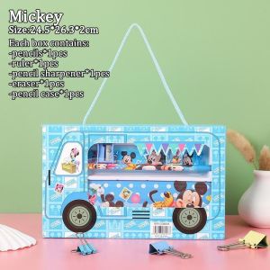5 in1 Stationery Set For Kids Pencil Case Cartoon Stationery Set for Writing Student Stationery Gift