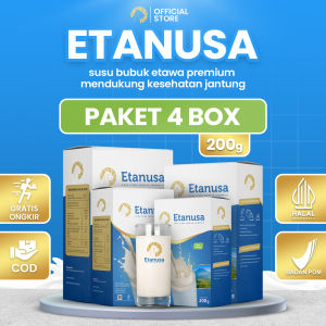 Paket 4 Box ETANUSA 250gr Susu Kambing Etawa Sachet Bubuk Herbal Alami Anti Diare
