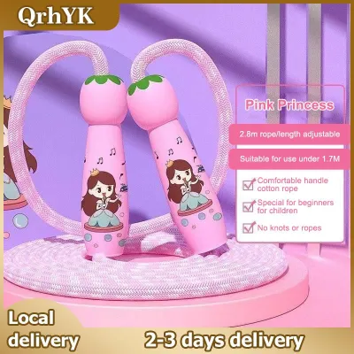 QrhYK 2.8M Cartoon Training Jump Rope Exercise For Children Skipping Ropes Cotton Rope Adjustable Jump Rope Primary