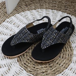 Sandal Wanita Jepit Motif Kain Tali Belakang Karet - DN 07
