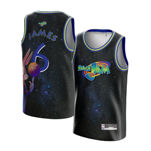 Jersey Lebron James Space Jam #6 GALAXY LA Lakers - Swingman Bola Basket NBA Baju Kaos T-Shirt Tshirt Atasan Costum Kostum