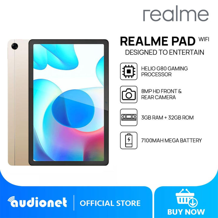 Realme Pad Tablet, LTE (6GB+128GB) / (4GB+64GB), WIFI (3GB+32GB), 10.4”  WUXGA+ Display, Helio G80 Processor, 7100mAh Battery