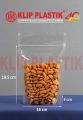 Plastik Klip PP / Standing Pouch / Seal Lebar / Plastik kemasan Snack / Plastik PP Klip / Zipper bag / ukuran 19.5+3 x 16cm (ukuran dalam plastik). 