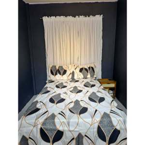 Elegant Leaf FULL GARTER BEDSHEET WITH 2 PILLOWCASE 100% Premium Canadian Cotton Affordable Prices