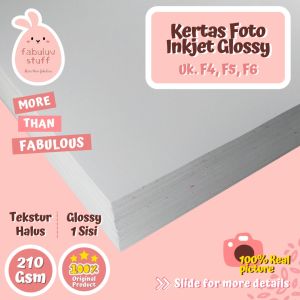 (ISI 10) Kertas Foto Inkjet Glossy  210 gsm F4 F5 F6