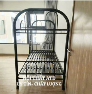Giường tầng sắt cao cấp chân trụ tròn chắc chắn giá rẻ tại xưởng