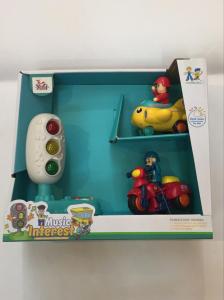 Yofi Toys Music Traffic Lights + Inertial Aircraft + Inertial Bike Electric Mainan Anak J075