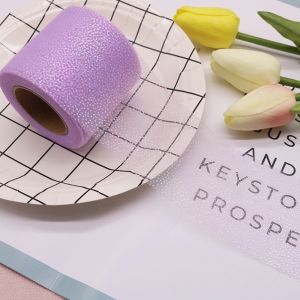 GTRBFDS Organza Crystal Sequin Ribbons DIY Craft 6CM 25Yards Gifts Packaging Material Wedding Birthday Decoration Glitter Dot Tulle Roll