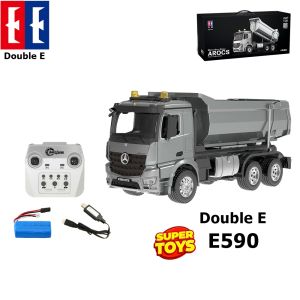 รถดัมพ์ E590-003 รถดั้ม Mercedes-Benz Double Eagle ระบบเซอร์โว รถสิบล้อดั้มเหล็ก Dump Truck รถบังคับ 1/14 2.4Ghz Rc