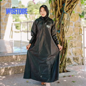 Jas Hujan Wanita Muslimah Model Gamis Trendi Bahan PVC 025 Tebal Premium Waterproof