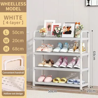 5 Layers Shoe Rack with Wheels Simple Aesthetic Home Shoe Cabinet Space Saving For Dormitory