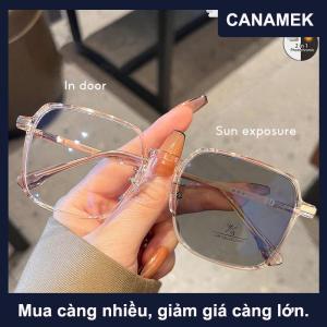 【CANAMEK】 New photochromic kính chống Blue Kính người đàn ông Phụ Nữ Color Changing Kính mắt chống UV Kính mát vuông rõ ràng khung Eyewear