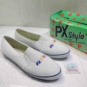 Sepatu PX style 018/sepatu wanita capung slip on kanvas putih