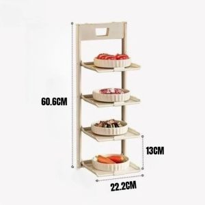 Sacesr Wall-mounted Storage Holders Folding Suction Cup 4-tier Kitchen Organizers Shelves Modern Simple Home Storage Organization 6K4N7