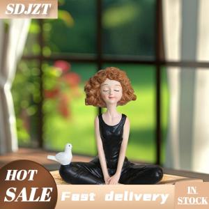 SDJZT Yoga Cô Gái Bức Tượng Yoga Bức Tượng Nghệ Thuật Điêu Khắc Hình Nhựa Trang Trí Nội Thất Bàn Trang Trí Trang Trí Statuette Cho Bàn Kệ Sách