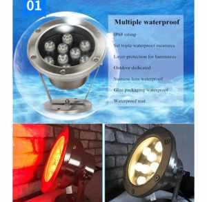 Under water Lights Or Swimming pool lights RGB Warm White 3W 6W 9W 12W