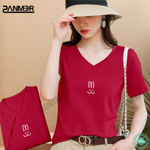 High quality cotton v neck t shirt for women plus size GV2407