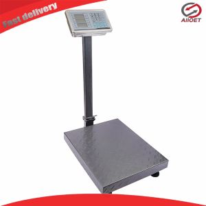 【Alloet】 Industrial Foldable Floor Scale with Clear LCD Display Heavy Duty Platform for Pricing and Logistics