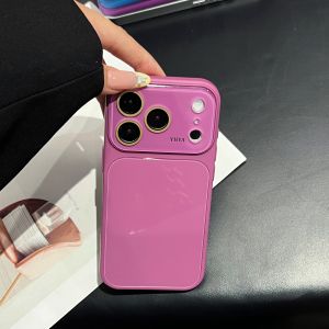 Luxury Tempered Glass Glossy Back Case For iPhone 17 16 15 14 13 Pro Max Candy Color Hard Camera Protection Shockproof Cover