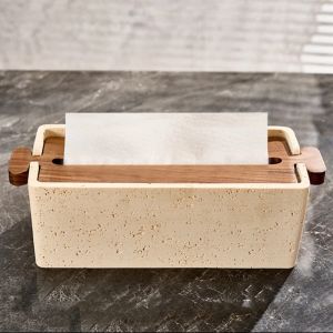 FFBH Recessed Tissue Boxes Modern Luxury Creativity Tissue Boxes Kitchen Rectangular Storage Elegant Practical Napkin Holder 5B8Q6