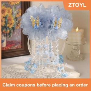 【ZTOYL】 ปิ่นปักผมรูปผีเสื้อดอกไม้ตาข่ายหรูหราของขวัญ