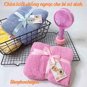 Chăn lưới cho bé sơ sinh chất cotton thoáng mát - mền cho em bé mềm mịn êm ái cho bé 0-3 tuổi