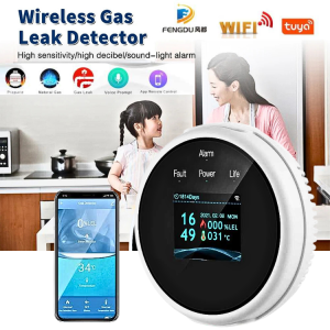 COD Alat Deteksi Alarm tabung Gas Bocor tangki Gas Leak Detector Alarm Wifi LCD Screen Fengdu FD200