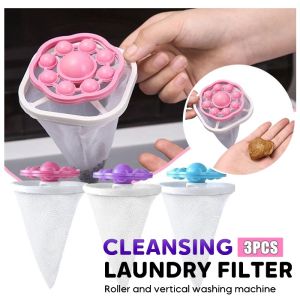 3PCS Reusable Washing Machine Lint Filter Balls – Hair & Dirt Catcher for Pet Clothes Laundry Cleaning Tool