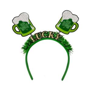 Sequins cốc bia headband cho Saint patricks ngày Irish shamrock mũ nón đạo cụ Tiệc Cung cấp trang trí lễ hội bờm tóc