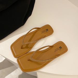 LIEW FASHION Selesa Wanita sandal Flat dalaman & luaran selipar kasual tidak tergelincir biasa (Comfortable Women Flat Sandals indoor & outdoor Casual Slippers Non-slip Regular Fit)