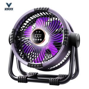 Portable Camping Fan with LED Lantern Outdoor Tent Fan 20000mAh Rechargeable Battery Powered Fan Camping Gear for Picnic Fishing [Vodool Center]