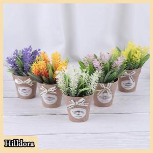 [Hilldora] ต้นไม้ประดิษฐ์สำหรับตกแต่งดอกไม้ปลอมพืชสีเขียวบอนไซกระถางขนาดเล็ก