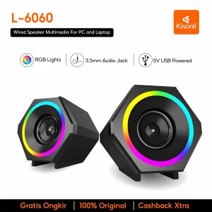 KISONLI Gaming Speaker Laptop/Komputer L6060 Dynamic RGB Lightning And Dual Bass