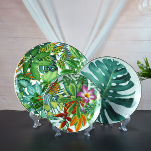 Wedding charger plates porcelain dish floral dinner plates greenery dinnerware set
