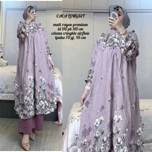 NEW SET LONG TUNIK MARINA PREMIUM TERLARIS SETELAN TUNIK WANITA KEKINIAN ONESET MIDI KULOT SET OOTD WANITA MUSLIMAH