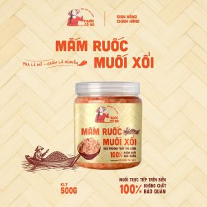 Mắm Ruốc Muối Xổi nguyên chất hủ 500gr | - Hương vị đậm đà | - Thành phần 100% tự nhiên | - Không chất bảo quản | - Phù hợp làm chấm món | - Đóng gói tiện lợi 500g