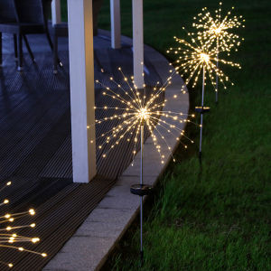 SANX Solar Powered Outdoor Grass Globe Dandelion Fireworks Lamp 90/120/150 LED For Garden Lawn Landscape Lamp Holiday Light
