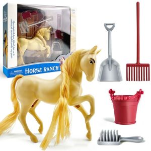 YOUSHI TOP Can Comb Hair Ranch Horse Model Toys Educational Farm Animal Horse Animal Model Student Learning Horse Action Figure Collection